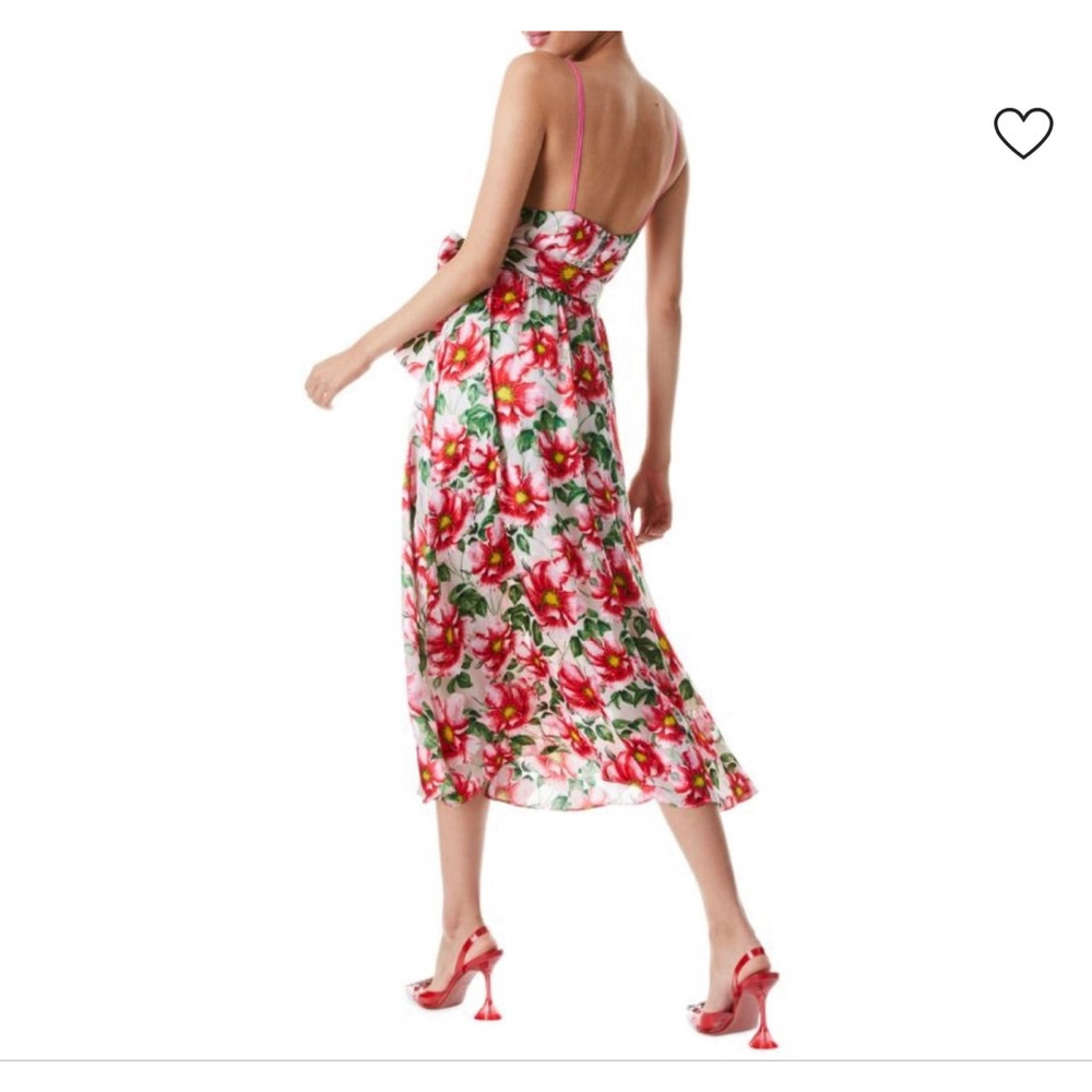 .NWT ALICE + OLIVIA Samantha Floral Silk Blend Midi Dress SZ 14 - Picture 3 of 16